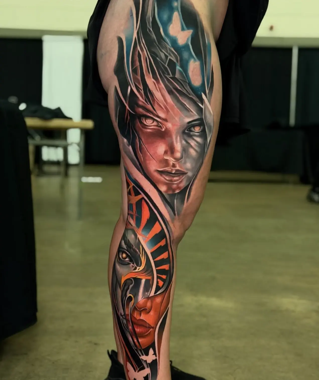 full leg colored tattoo by Jdiaz